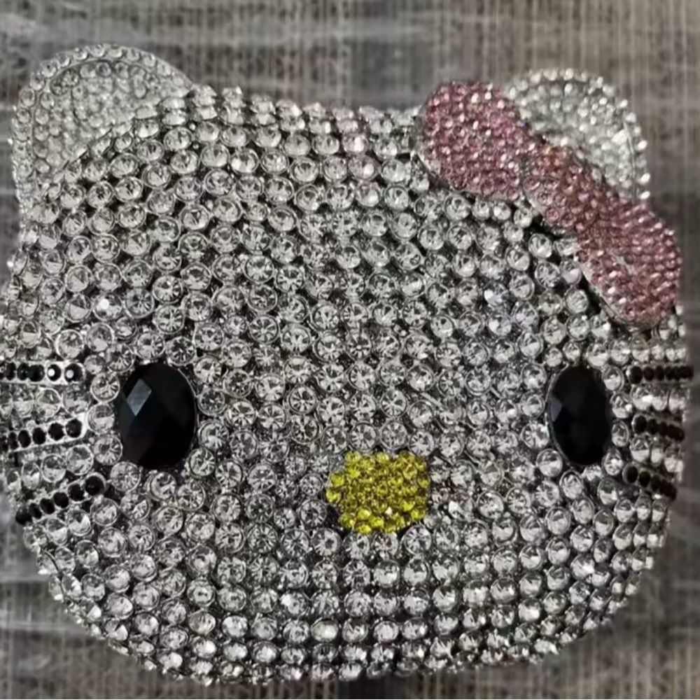 Hello Kitty Silver and Pink Crystal Clutch